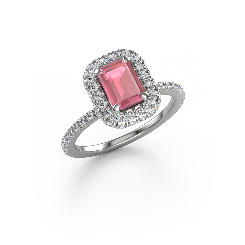 Image of Engagement ring Talitha EME 950 platinum Tourmaline pink 7x5 mm