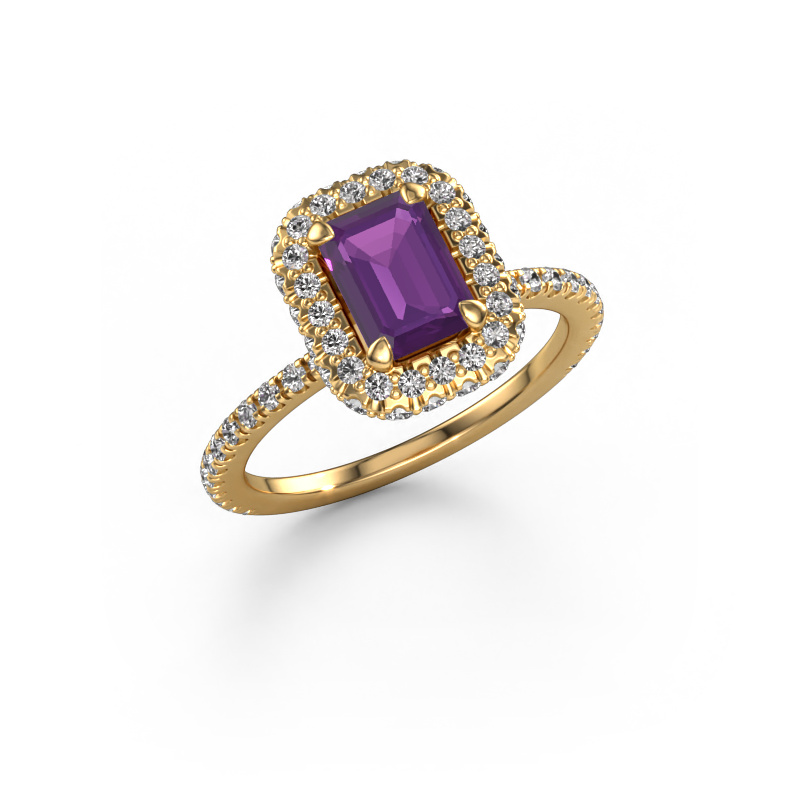 Image of Engagement ring Talitha EME 585 gold Amethyst 7x5 mm