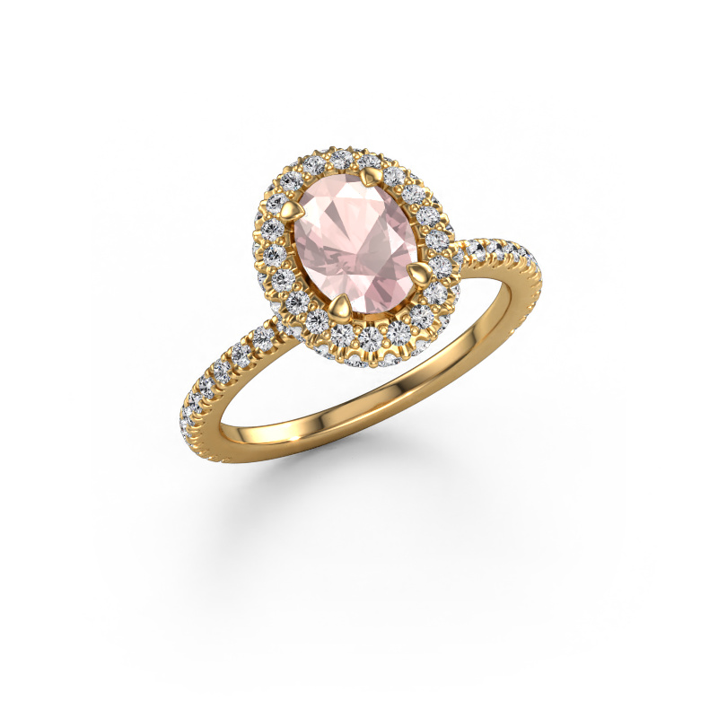 Image of Engagement ring Talitha OVL 585 gold Morganite champagne 7x5 mm