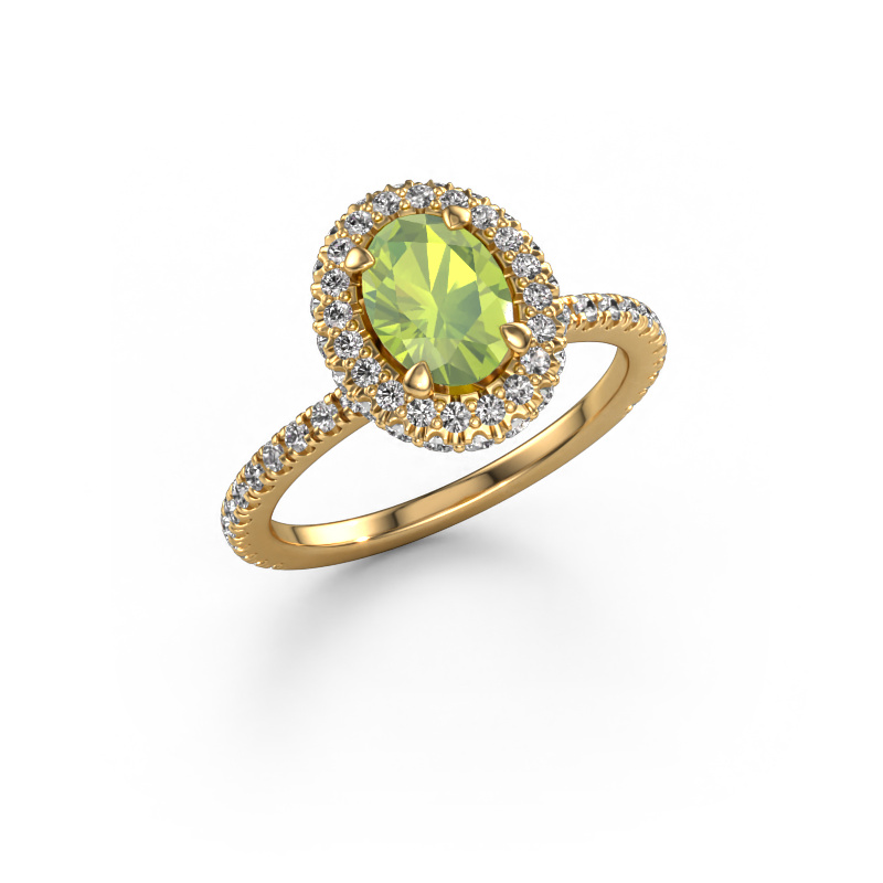Image of Engagement ring Talitha OVL 585 gold Peridot 7x5 mm