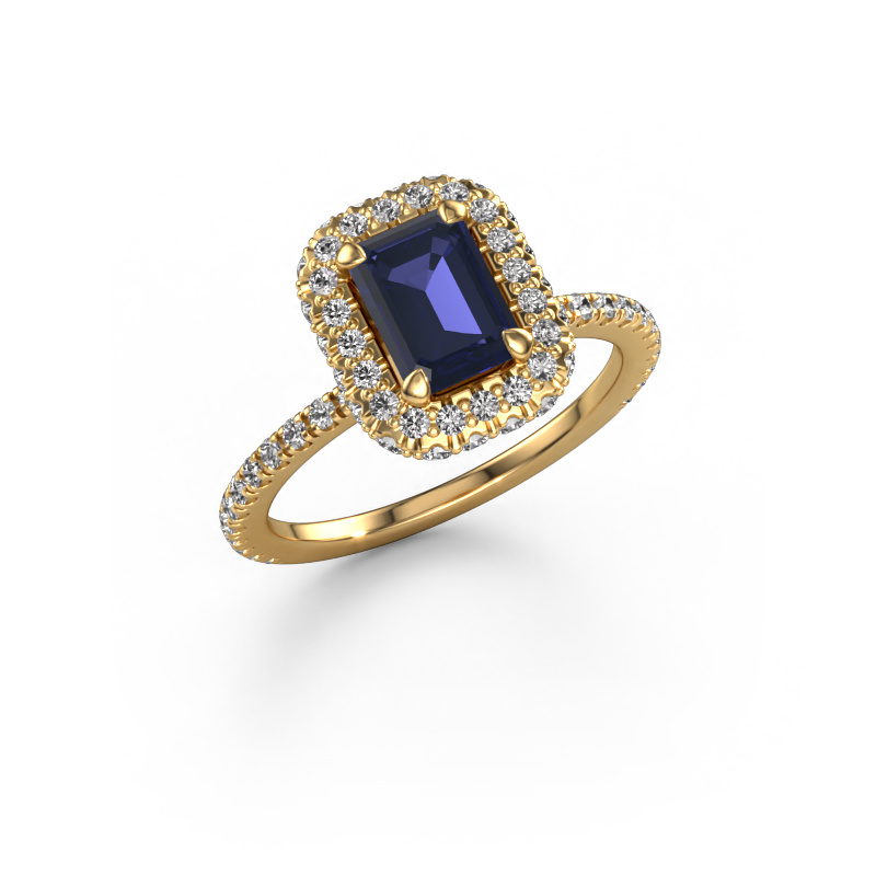 Image of Engagement ring Talitha EME 585 gold Sapphire 7x5 mm