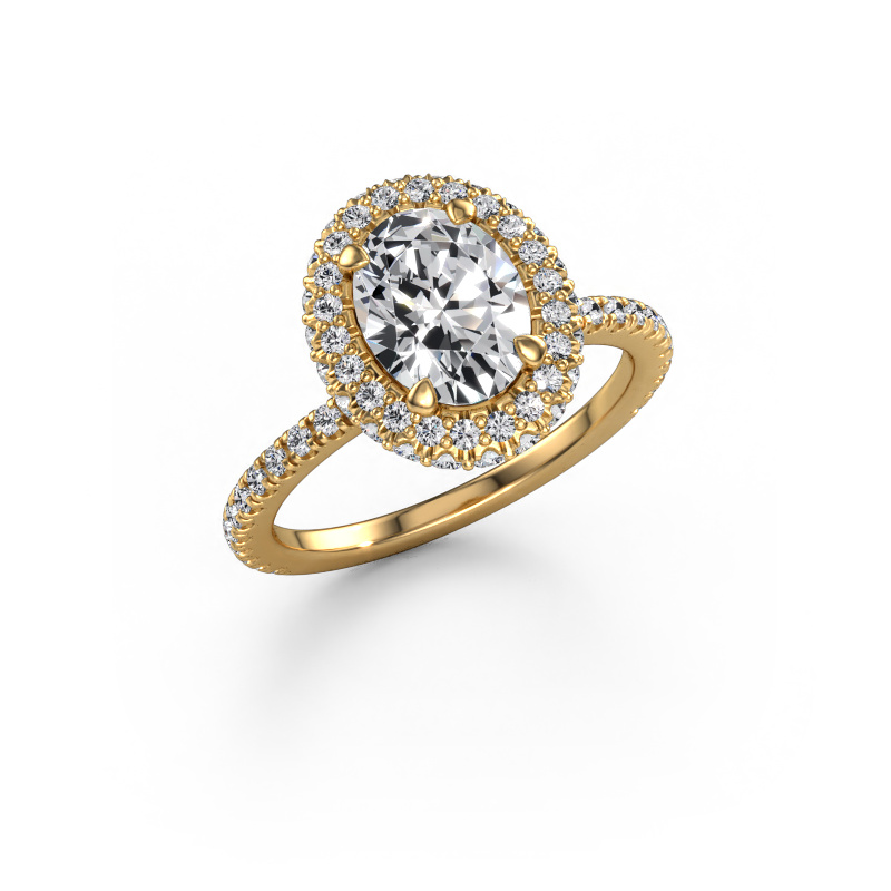 Image of Engagement ring Talitha OVL 585 gold Lab grown diamond 1.877 crt
