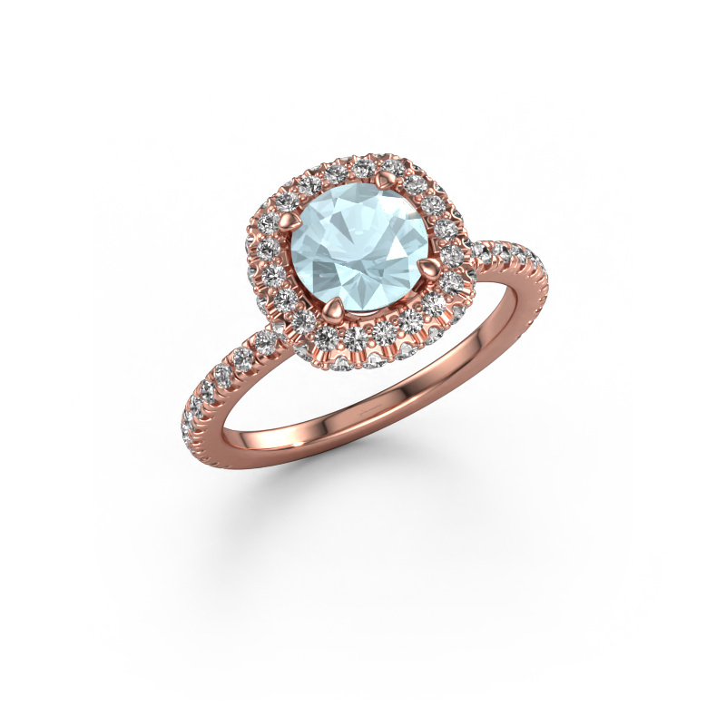 Bild von Verlobungsring Talitha RND 585 Roségold Aquamarin 6.5 mm