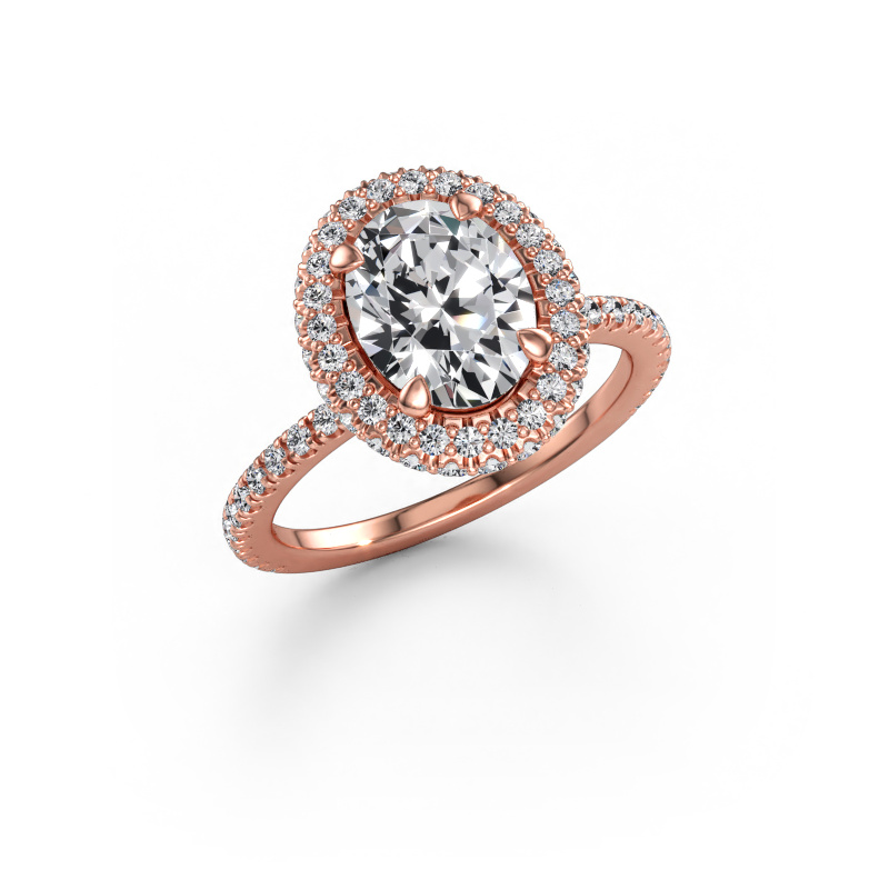 Immagine di Anello di fidanzamento Talitha OVL 585 oro rosa Diamante 2.616 crt