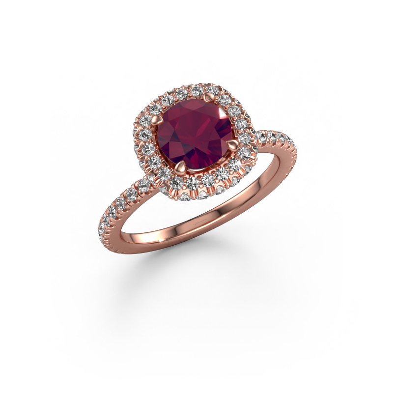 Image of Engagement ring Talitha RND 585 rose gold Rhodolite 6.5 mm