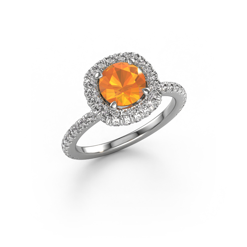 Image de Bague de fiançailles Talitha RND 950 platine Citrine 6.5 mm