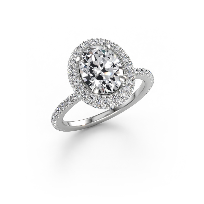 Immagine di Anello di fidanzamento Talitha OVL 585 oro bianco Diamante 2.616 crt
