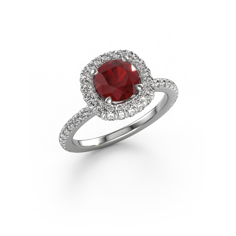 Image of Engagement ring Talitha RND 585 white gold Ruby 6.5 mm