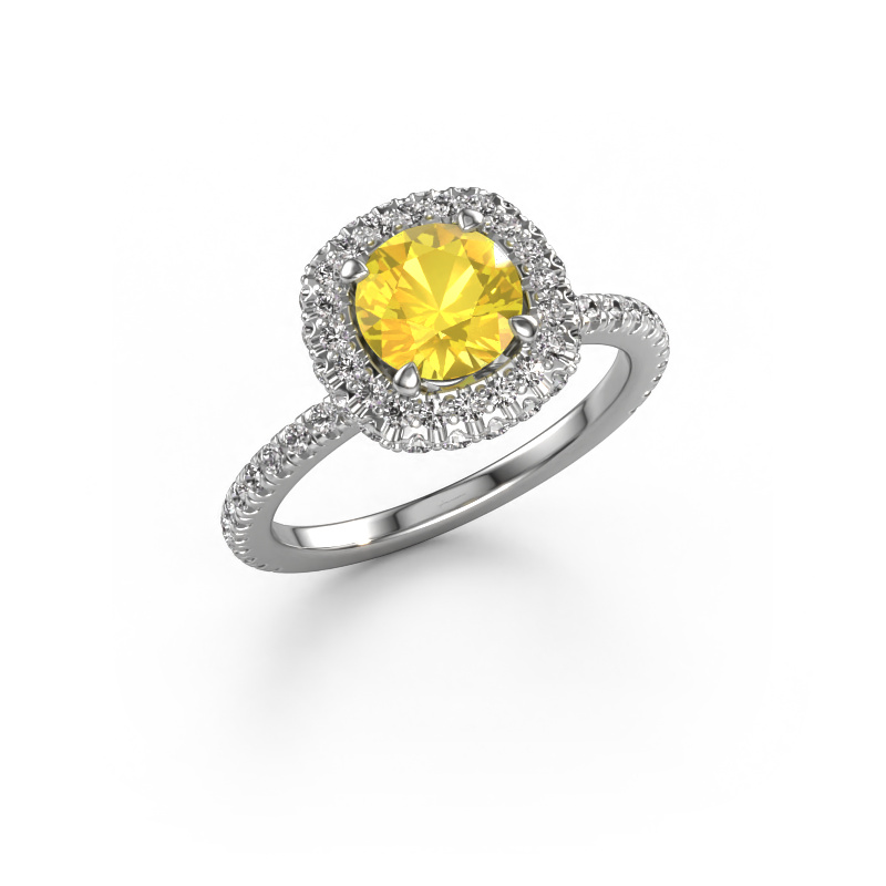 Bild von Verlobungsring Talitha RND 585 Weißgold Gelb Saphir 6.5 mm