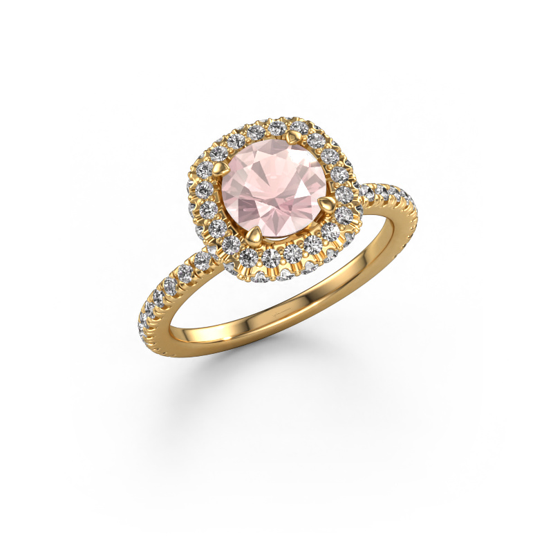 Image de Bague de fiançailles Talitha RND 585 or jaune Champagne morganite 6.5 mm