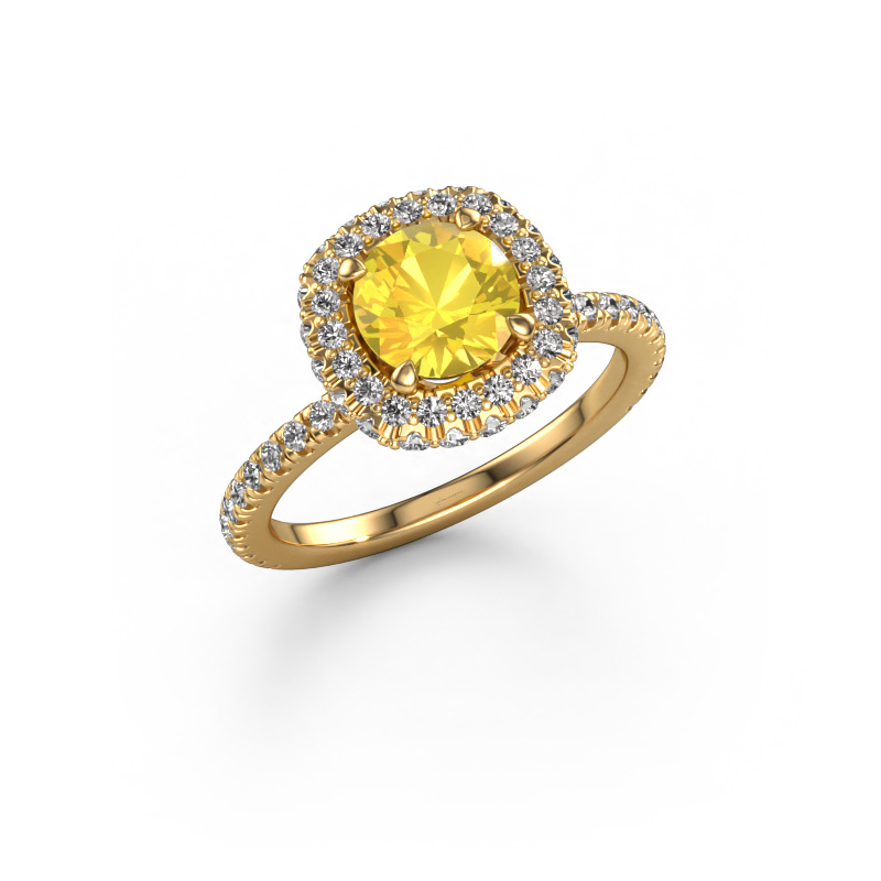 Image of Engagement ring Talitha RND 585 gold Yellow sapphire 6.5 mm
