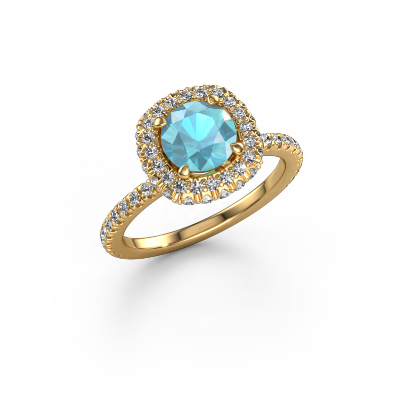 Image of Engagement ring Talitha RND 585 gold Blue topaz 6.5 mm