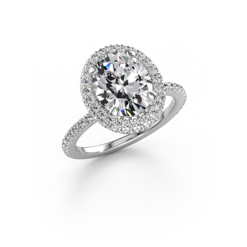 Immagine di Anello di fidanzamento Talitha OVL 585 oro bianco Diamante 3.516 crt