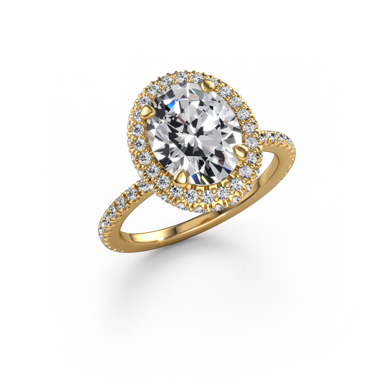 Image of Engagement ring Talitha OVL 585 gold Lab grown diamond 3.516 crt