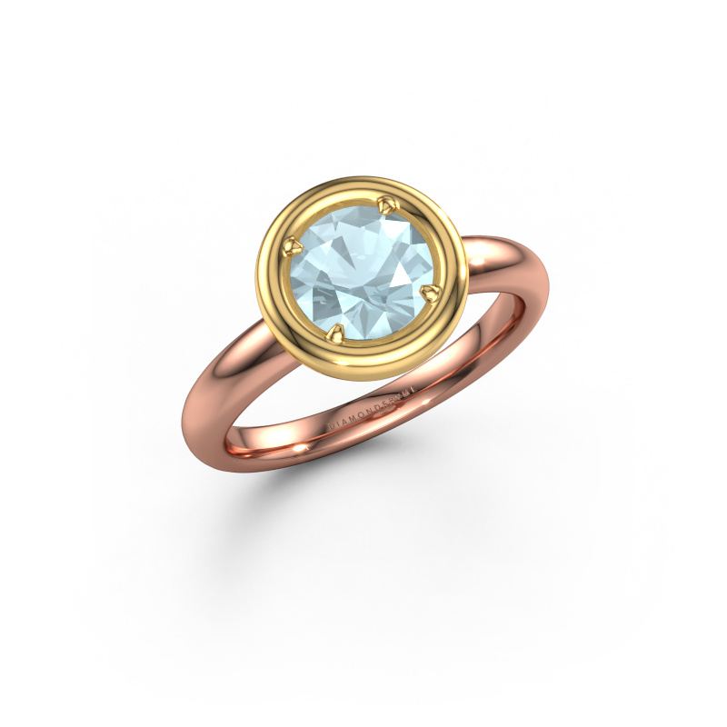 Bild von Verlobungsring Noa RND 585 Roségold Aquamarin 6.8 mm