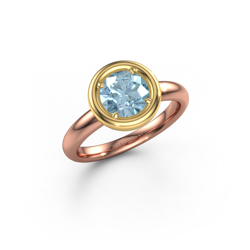 Bild von Verlobungsring Noa RND 585 Roségold Blauer Labordiamant 6.8 mm