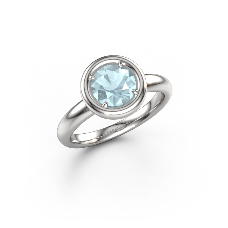 Bild von Verlobungsring Noa RND 950 Platin Aquamarin 6.8 mm