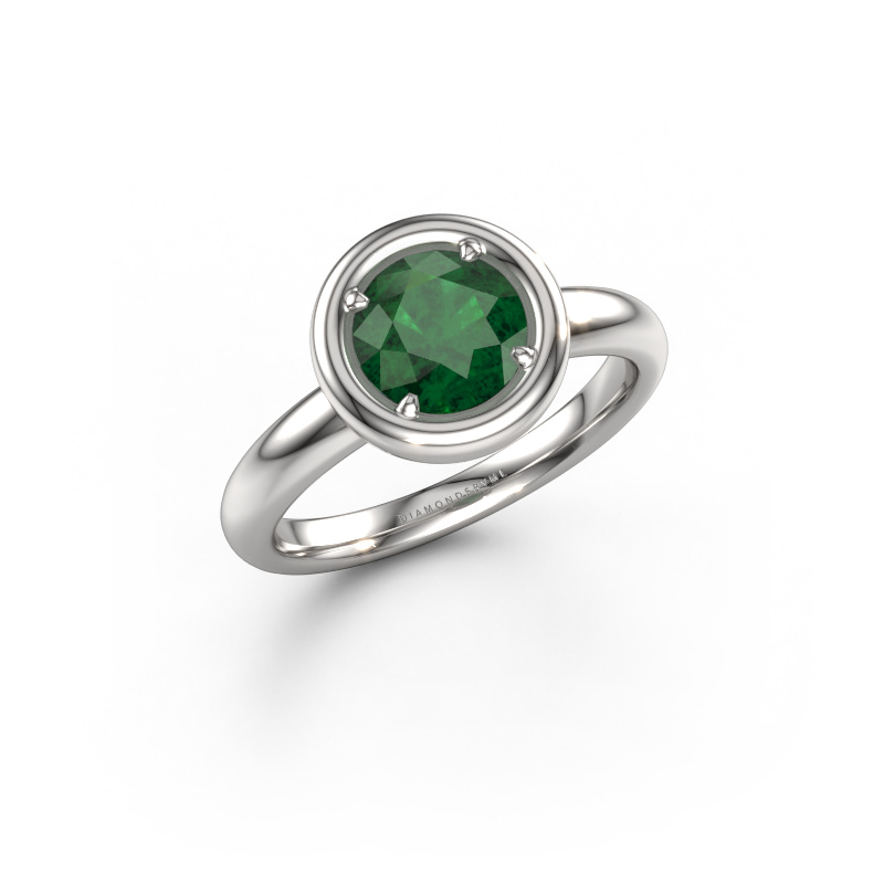 Bild von Verlobungsring Noa RND 950 Platin Smaragd 6.8 mm