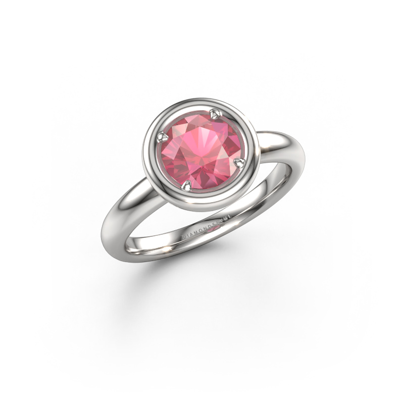Bild von Verlobungsring Noa RND 950 Platin Turmalin rosa 6.8 mm