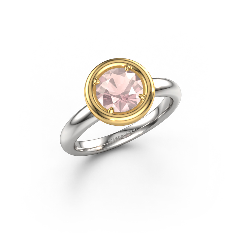 Bild von Verlobungsring Noa RND 585 Weißgold Morganit Champagner 6.8 mm