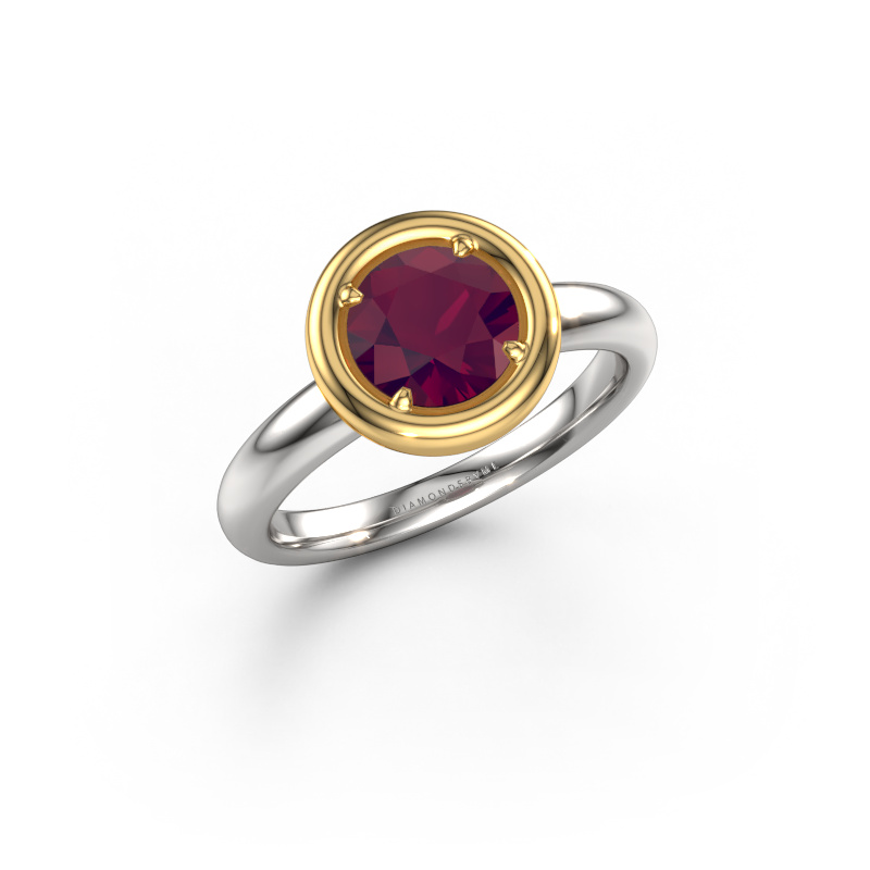 Image of Engagement ring Noa RND 585 white gold Rhodolite 6.8 mm