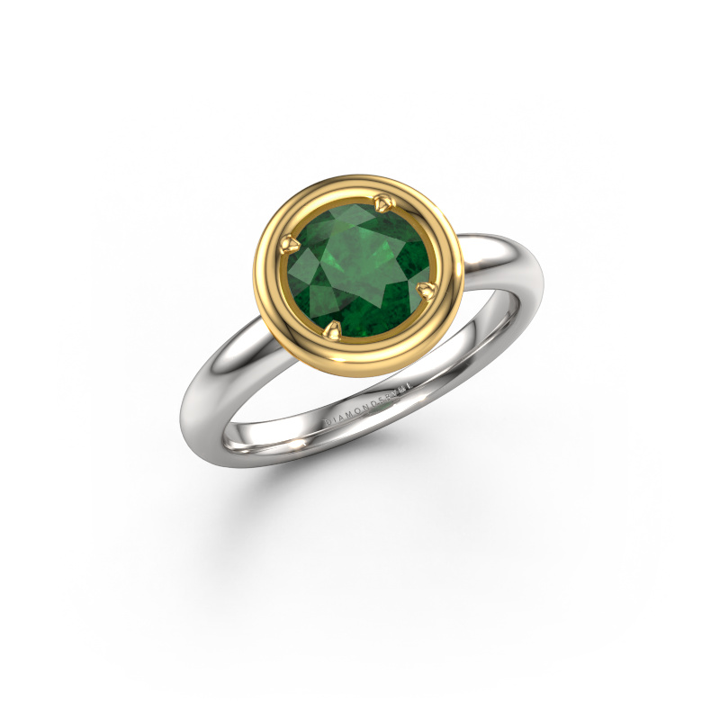 Image of Engagement ring Noa RND 585 white gold Emerald 6.8 mm