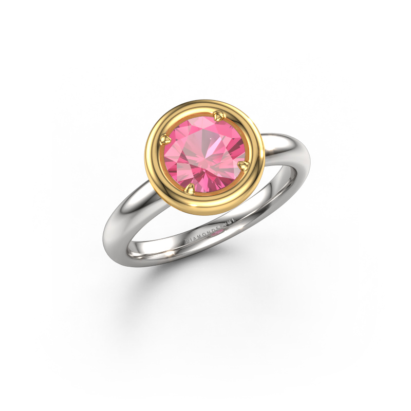 Bild von Verlobungsring Noa RND 585 Weißgold Pink Saphir 6.8 mm