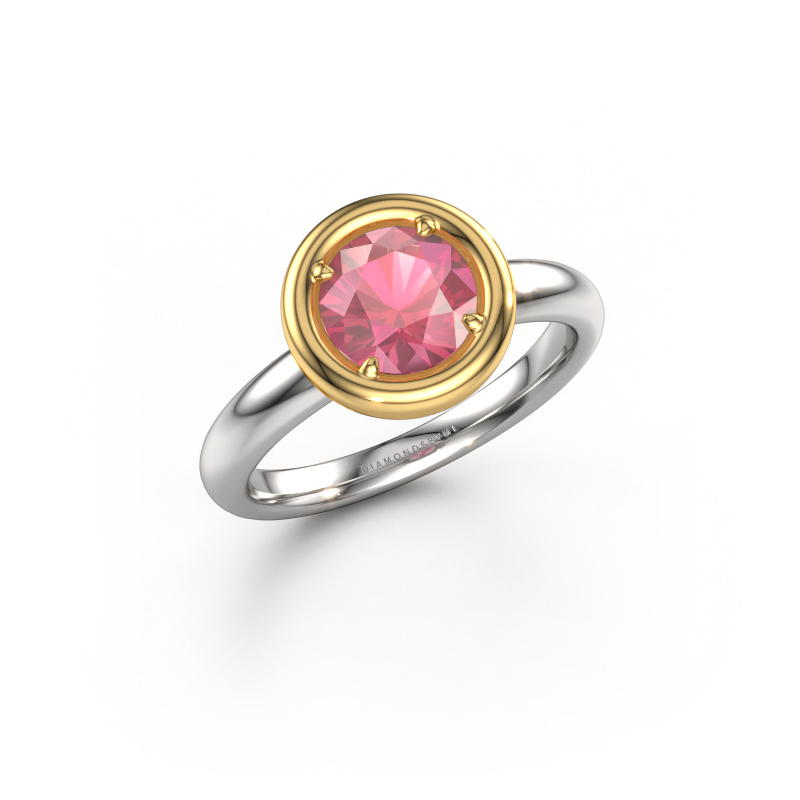 Bild von Verlobungsring Noa RND 585 Weißgold Turmalin rosa 6.8 mm