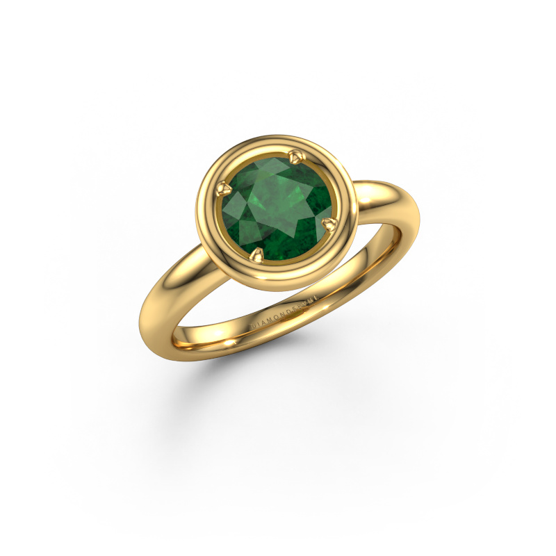 Image de Bague de fiançailles Noa RND 585 or jaune Emeraude 6.8 mm