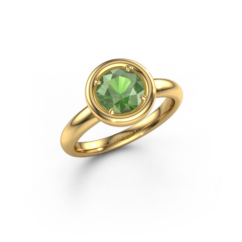 Afbeelding van Verlovingsring Noa RND 585 goud Toermalijn groen 6.8 mm
