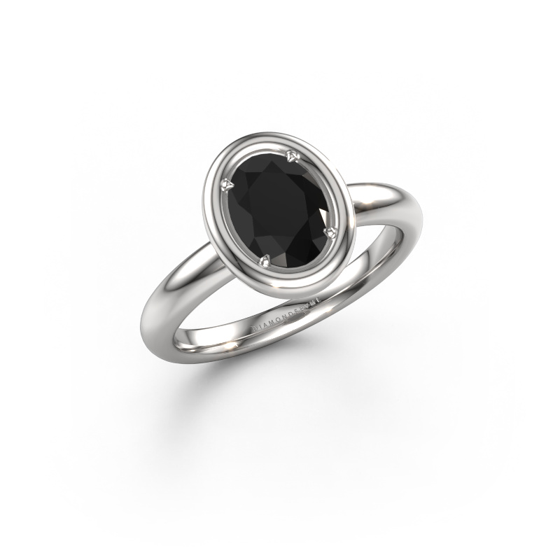 Image of Engagement ring Noa OVL 950 platinum Black diamond 1.40 crt