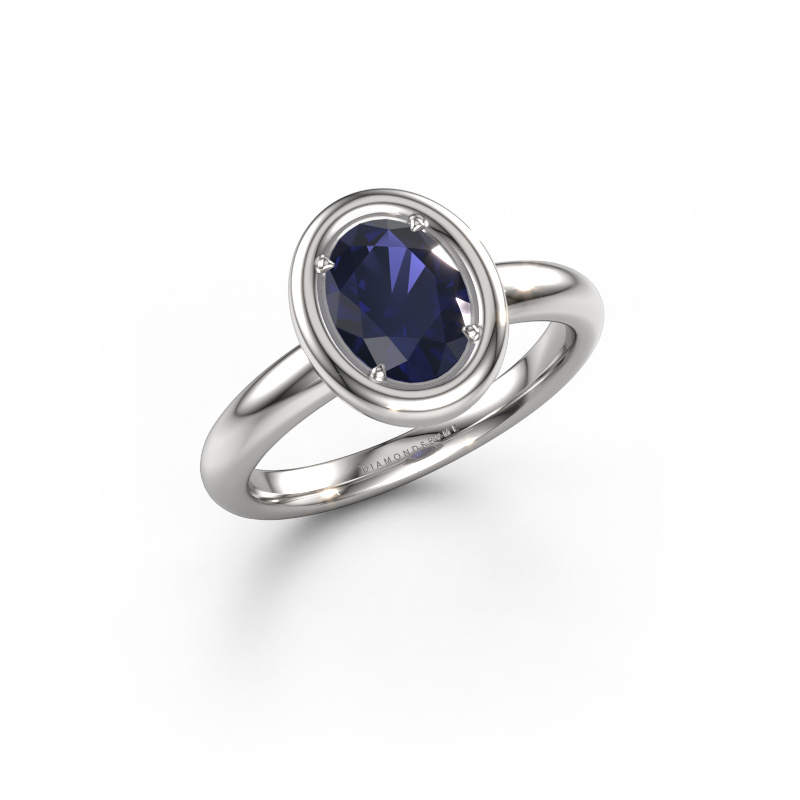 Image of Engagement ring Noa OVL 950 platinum Sapphire 8x6 mm