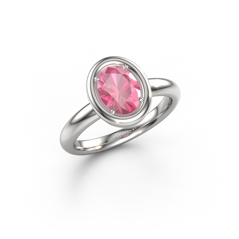 Bild von Verlobungsring Noa OVL 950 Platin Pink Saphir 8x6 mm