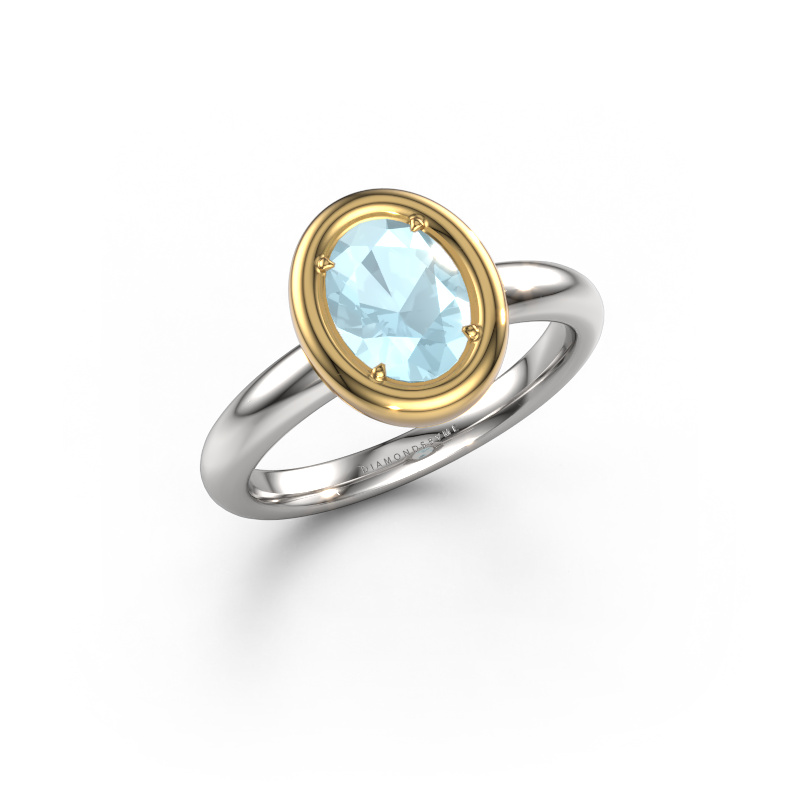 Bild von Verlobungsring Noa OVL 585 Weißgold Aquamarin 8x6 mm