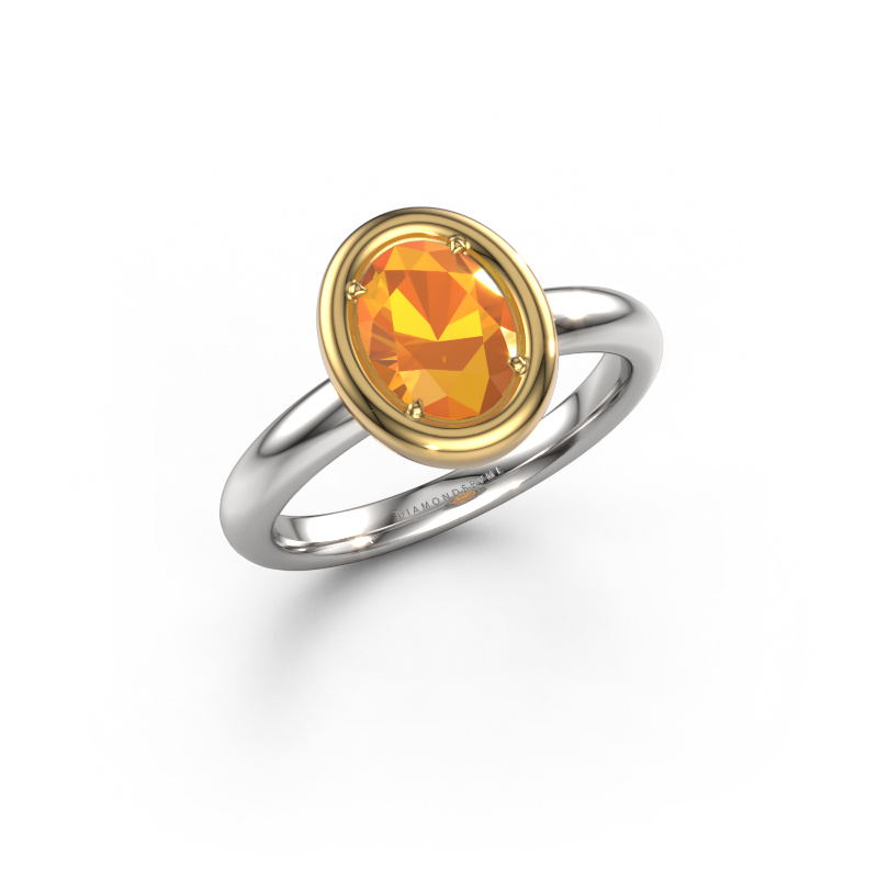 Bild von Verlobungsring Noa OVL 585 Weißgold Citrin 8x6 mm