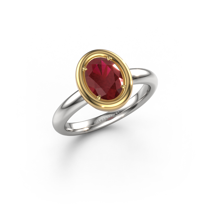 Bild von Verlobungsring Noa OVL 585 Weißgold Rubin 8x6 mm