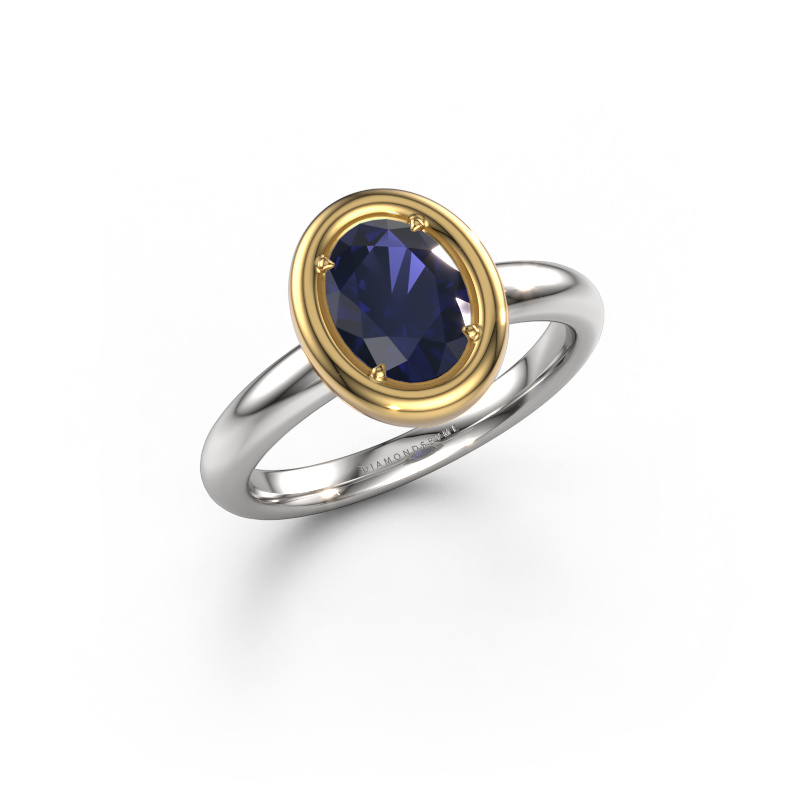 Image of Engagement ring Noa OVL 585 white gold Sapphire 8x6 mm