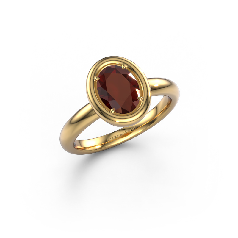 Image of Engagement ring Noa OVL 585 gold Garnet 8x6 mm