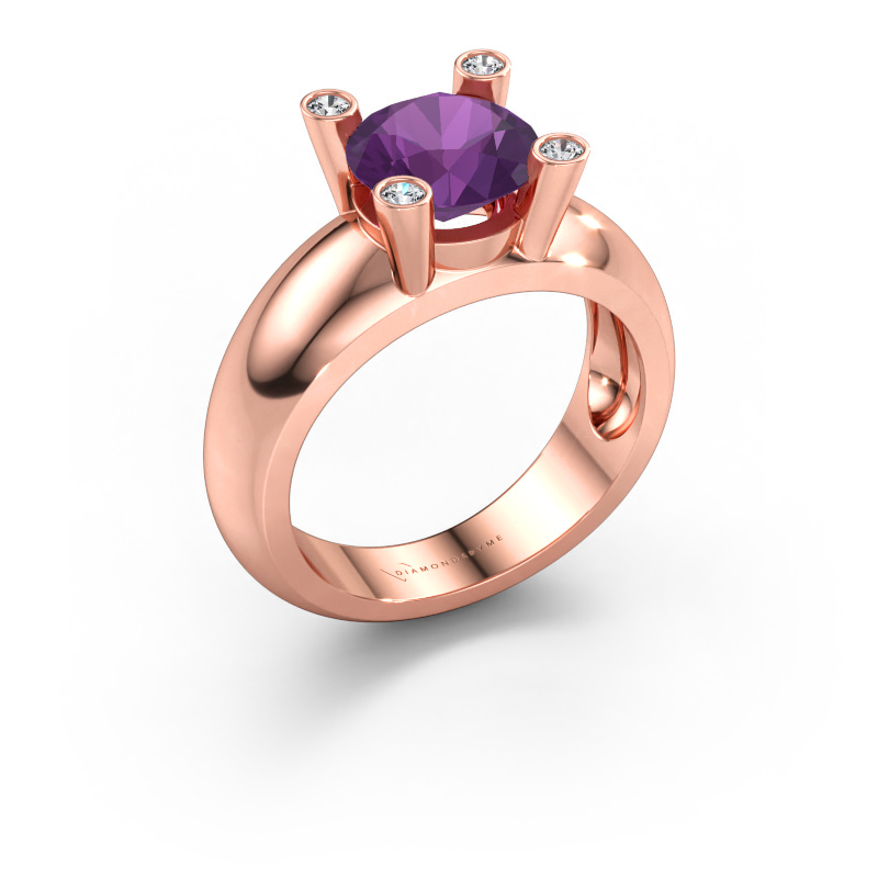 Immagine di Anello Tamara RND 585 oro rosa Ametista 8 mm