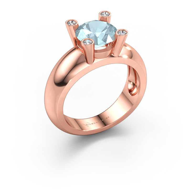 Bild av Ring Tamara RND 585 roséguld Akvamarin 8 mm