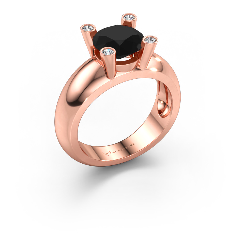Immagine di Anello Tamara RND 585 oro rosa Diamante nero 2.50 crt