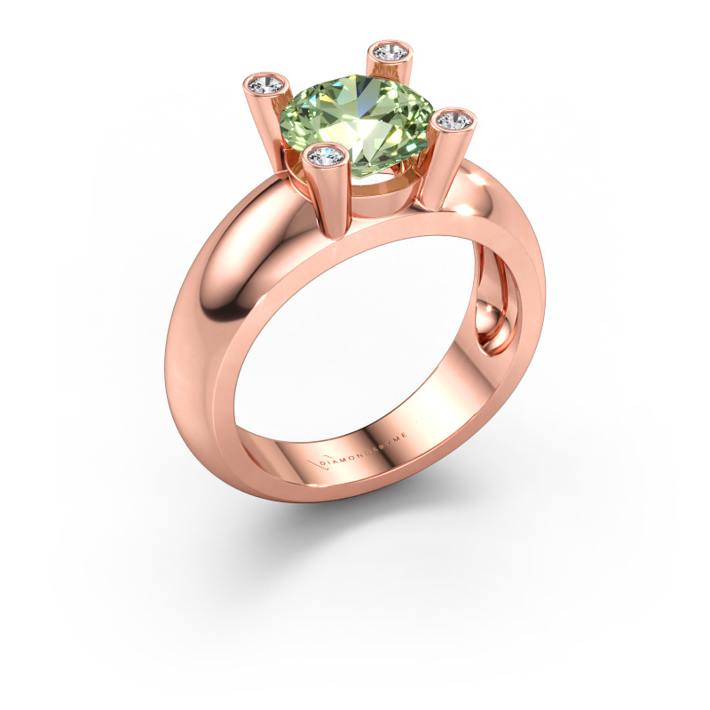 Immagine di Anello Tamara RND 585 oro rosa Diamante lab grown verde 8 mm