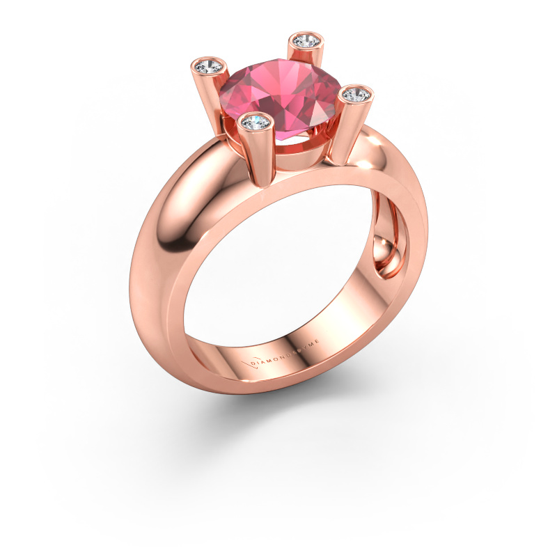 Bild av Ring Tamara RND 585 roséguld Rosa turmalin 8 mm
