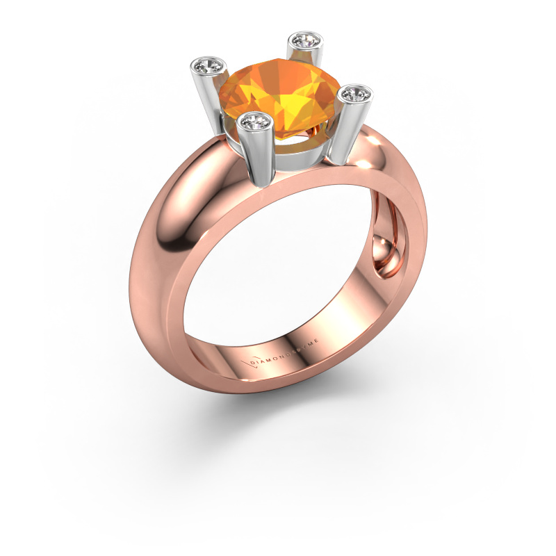 Image of Ring Tamara RND 585 rose gold Citrin 8 mm