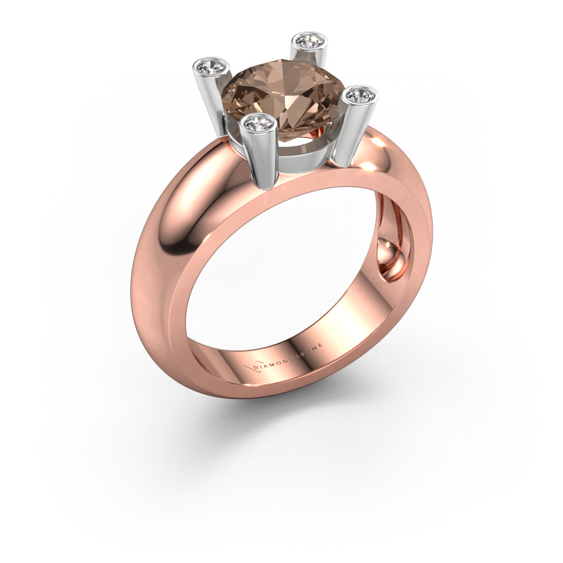 Image of Ring Tamara RND 585 rose gold Brown diamond 2.10 crt