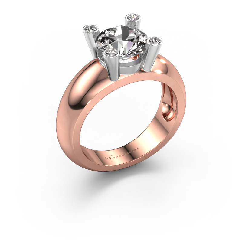 Image of Ring Tamara RND 585 rose gold Diamond 2.10 crt