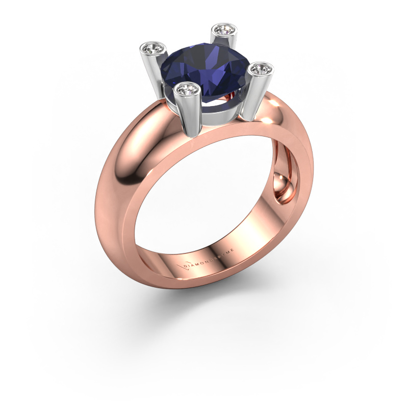 Image of Ring Tamara RND 585 rose gold Sapphire 8 mm