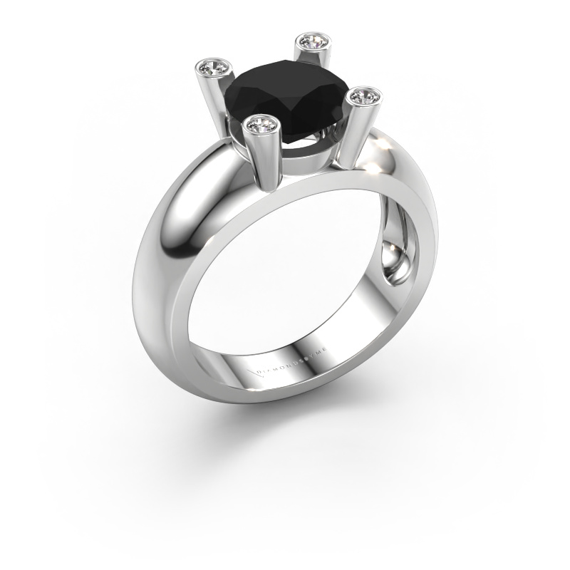 Image of Ring Tamara RND 585 white gold Black diamond 2.50 crt