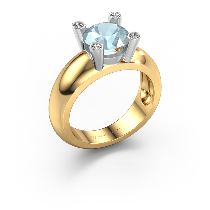Image of Ring Tamara RND 585 gold Aquamarine 8 mm