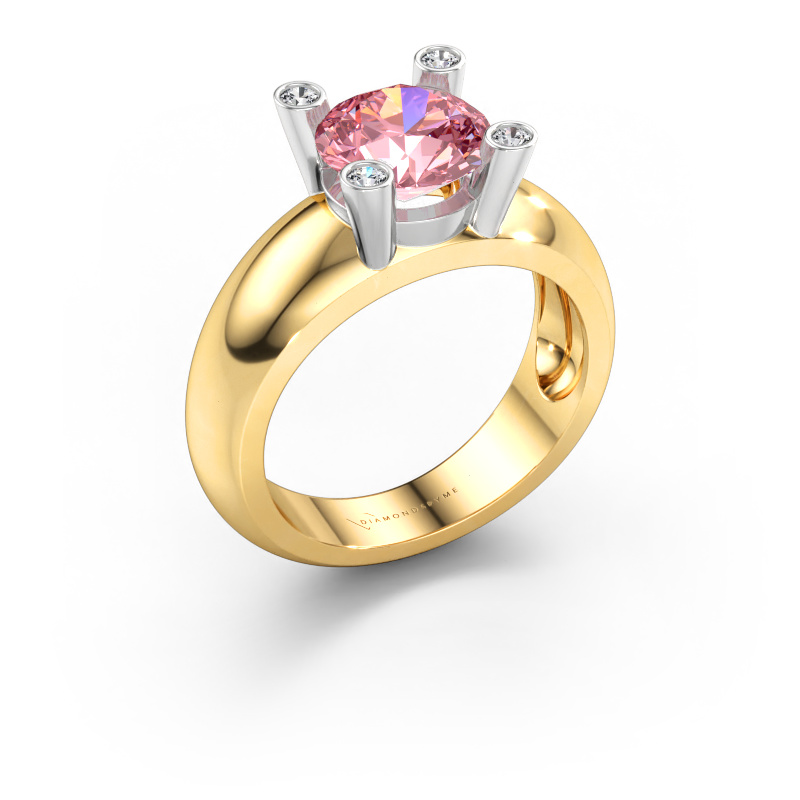 Immagine di Anello Tamara RND 585 oro Diamante lab grown rosa 8 mm